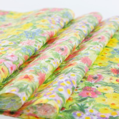 印刷彩色碎花雪梨纸高级感ins风油菜花花束包装纸礼盒打包 纸材料图3