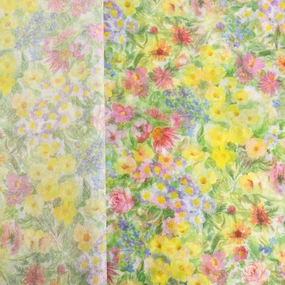 印刷彩色碎花雪梨纸高级感ins风油菜花花束包装纸礼盒打包 纸材料图4