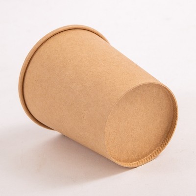 原木浆本色纸杯牛皮纸杯一次性外卖打包奶茶咖啡杯可印logo图3