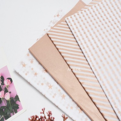 亚马逊折叠装袋拷贝纸派对装饰金属雪梨纸17克玫瑰金印刷拷贝纸图2