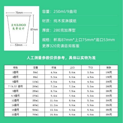 一次性纸杯定制 加厚咖啡豆浆奶茶广告杯子商务办公饮水杯印logo图3