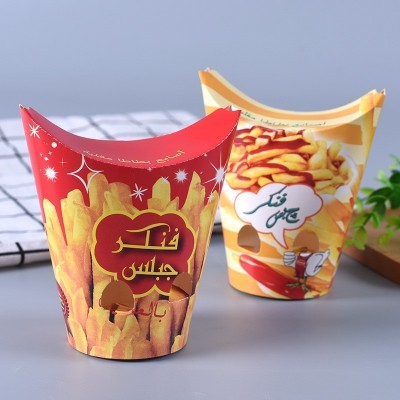 厂家定做12盎司折叠薯条炸鸡纸杯 一次性封口薯条盒小吃杯批发图4