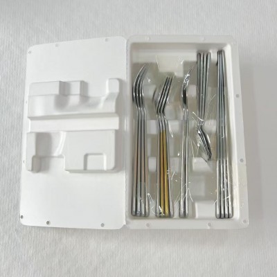 纸浆模塑餐具盒湿压防潮包装环保可降解材料塑膜防震内衬防尘纸托图4