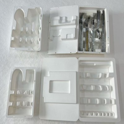 纸浆模塑餐具盒湿压防潮包装环保可降解材料塑膜防震内衬防尘纸托图2