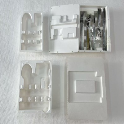 纸浆模塑餐具盒湿压防潮包装环保可降解材料塑膜防震内衬防尘纸托图5