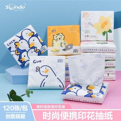 8包提装可爱少女卡通印花抽纸巾可湿水小包便携家庭商用批发工厂图2