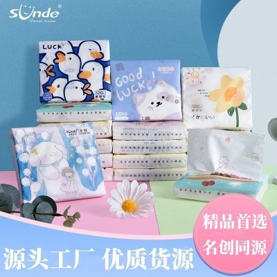 8包提装可爱少女卡通印花抽纸巾可湿水小包便携家庭商用批 发工厂图3