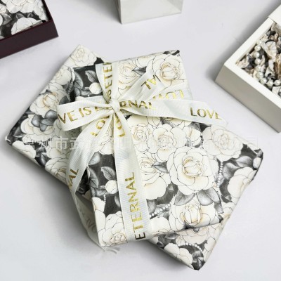 25年新款 17g现货雪梨纸清冷 白山茶花图案拷贝纸现货 礼品包装纸图3