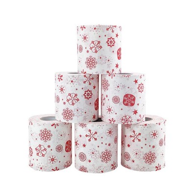 出口欧美圣诞卷纸创意印花卫生纸圣诞餐巾纸跨境批发图2