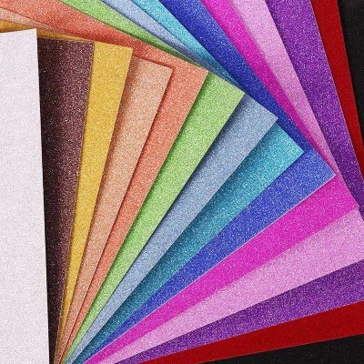 不掉金粉闪光卡纸亮粉A4金葱金粉纸背面带胶幼儿园手工diy压花纸图2