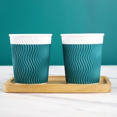 一次性纸杯牛皮纸加厚纸杯豆浆奶茶杯防烫热饮杯批发瓦楞 咖啡纸杯图4