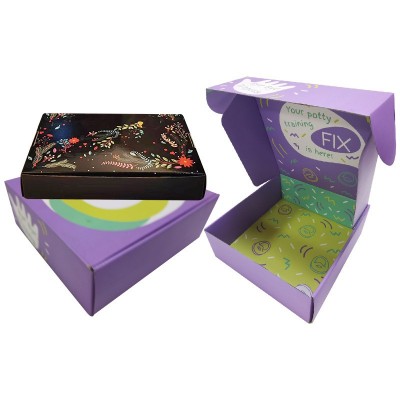 彩色飞机盒小批量现货批发内衣服装包装盒饰品瓦楞纸盒特 硬快递盒图5