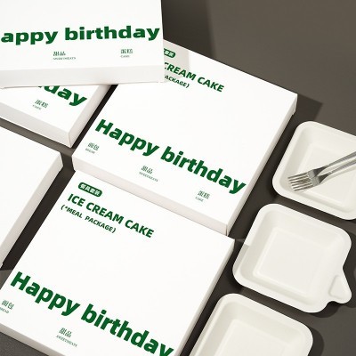 轻奢风不锈钢刀叉蛋糕餐盘蜡烛套装餐具镜面简约盘叉生日高端定制图2