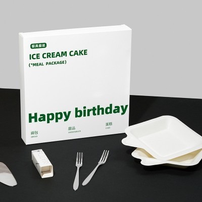 轻奢风不锈钢刀叉蛋糕餐盘蜡烛套装餐具镜面简约盘叉生日高端定制图4