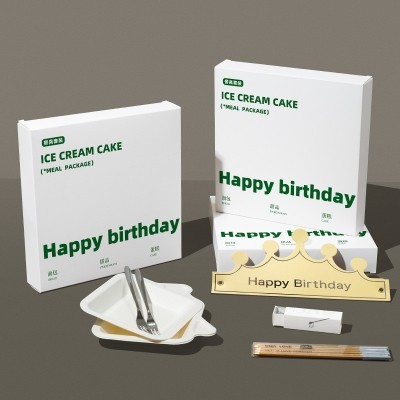 轻奢风不锈钢刀叉蛋糕餐盘蜡烛套装餐具镜面简约盘叉生日高端定制图3