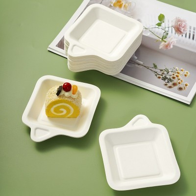 一次性纸盘加厚简约纸质盘子蛋糕叉碟长方形纸盘蛋糕可降解盘子图4
