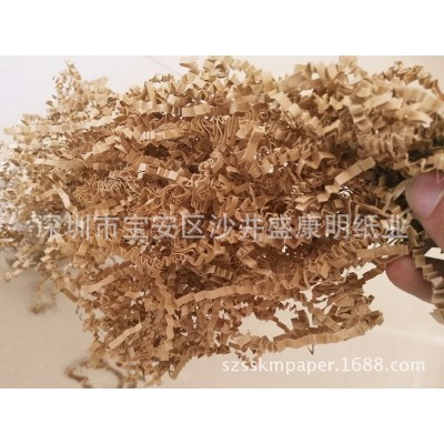 专业生产2-3mm本色褶皱拉菲草牛皮纸丝 水果填充碎纸条 洁净无粉图2