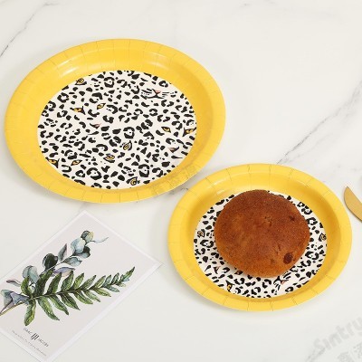 一次性盘子儿童派对餐具套装甜品台生日布置摆件纸盘无塑野餐盘图3