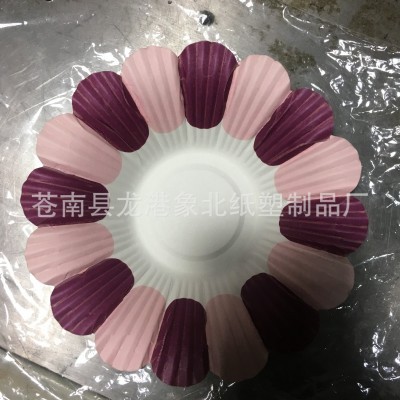 创意DIY纸盘幼儿园墙面环境布置装饰材料花形花瓣形立体花纸托图3