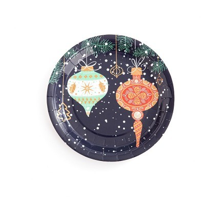 现货白色烫金圆点派对餐具加厚纸盘刀叉勺纸巾装饰生日派 对套装图3