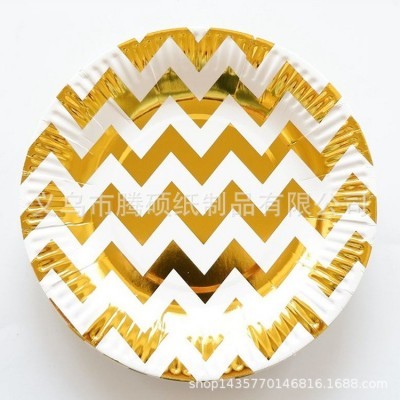 亚马逊外贸圆点一次性纸盘纸杯吸管餐盘可降解派对餐具套装定制图4