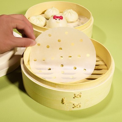 批发食品级蒸笼垫纸蒸包子纸不粘耐蒸双面硅油纸烘焙一次性 蒸笼纸图2