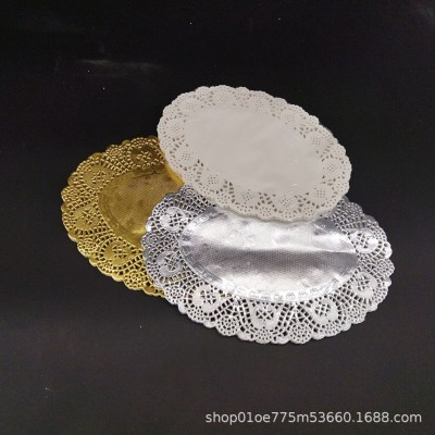 厂家直供金色圆形3英寸-14英寸花底纸酒店菜品垫纸食品级金色花底图2
