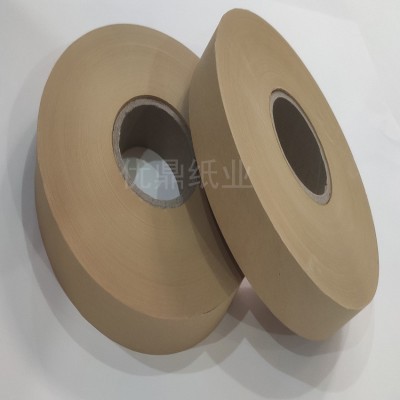 80克木浆黄牛皮纸分条 按需求宽度分小盘本色牛皮纸 牛皮纸带厂家