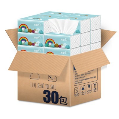 欣蜜儿彩虹抽纸厂家批发卫生纸家用整箱3层母婴适用抽取式 抽纸巾图2