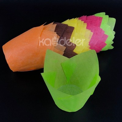 品维烘焙用品郁金香蛋糕纸杯马芬杯彩色款火焰杯点心蛋糕防油纸托图3