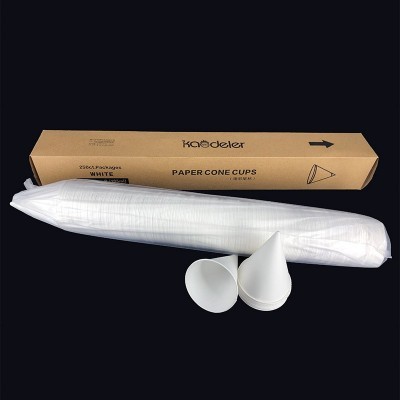 品维白色锥形杯一次性纸杯喝水尖底杯加厚冰淇淋杯子机场饮水纸杯图5