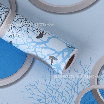 PVC墙纸自粘客厅电视背景墙贴纸新款壁纸现代简约防水防潮墙面贴图2
