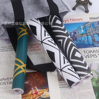 加厚几何壁纸自粘家用卧室客厅背景墙纸大学生宿舍寝室墙面翻新贴图4