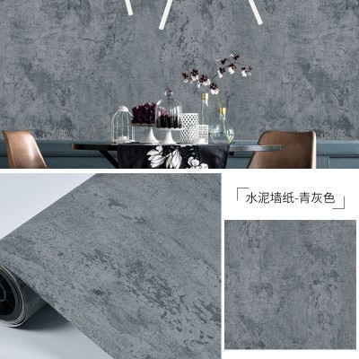 水泥墙纸灰色墙贴纸工业风壁纸店铺展会装饰纸贴工厂批发自粘防水图2