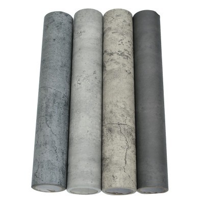 水泥墙纸灰色墙贴纸工业风壁纸店铺展会装饰纸贴工厂批发自粘防水图3