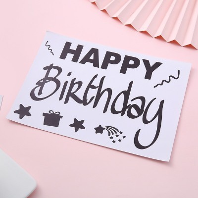 DIY网红英文彩色生日快乐HP周年庆气球贴纸 透明波波球贴纸图2