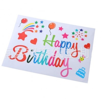 DIY英文生日快乐气球贴透明波波球贴纸批发百日宴布置装饰气球贴图5