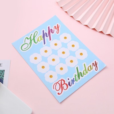 现货批发彩色波波球贴纸数字气球英文生日快乐欢迎光临开业大吉图3