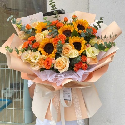 欧雅纸加厚双色防水鲜花包装纸材料520情人节花艺鲜花包装纸批发图3