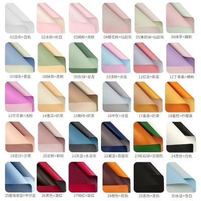 欧雅纸加厚双色防水鲜花包装纸材料520情人节花艺鲜花包装纸批发图2