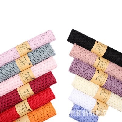 花派对工厂批发新款镂空圆形网孔鲜花包装网纱纯色花束 打包网纱