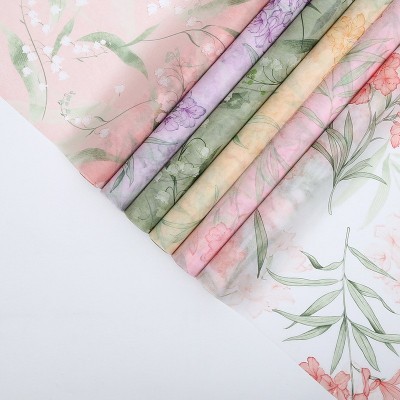 七夕情侣款鸟语花香鲜花花束包装纸清新印花艺术牛皮纸厂家批发图2