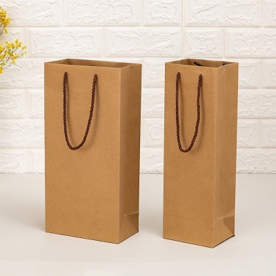 厂家现货单双支酒袋红酒袋葡萄酒牛皮纸定制包装盒印logo香烟回礼图4