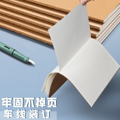 牛皮纸作业本简约加厚缝线本学生科目练习本语文数学英语笔记本图3
