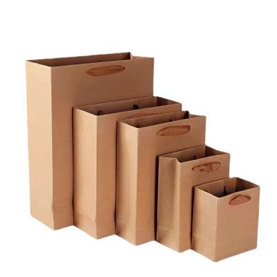 现货服装牛皮纸手提袋礼品包装袋外卖手拎袋大袋子批发可加印logo图2