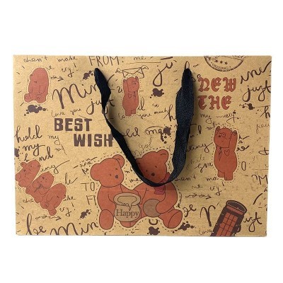 卡通牛皮纸袋手提袋礼品包装袋服装店购物袋儿童礼物纸袋现货批发图2