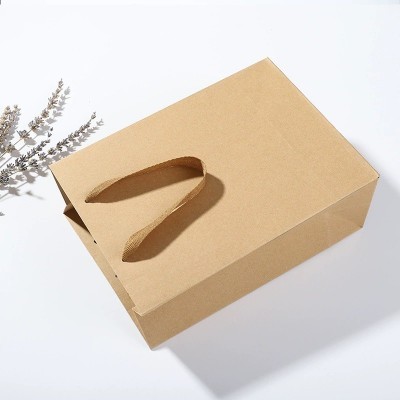 手提袋子批发牛皮纸袋现货加厚礼品袋购物服装包装手提袋现货批发图3