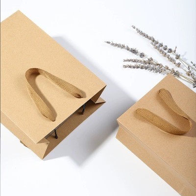 手提袋子批发牛皮纸袋现货加厚礼品袋购物服装包装手提袋现货批发图2