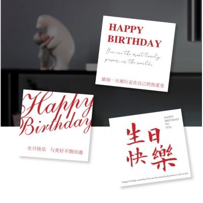 生日快乐祝福卡花束卡片节日祝福卡包花挂卡礼物贺卡花店鲜花包装图2