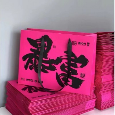 网红礼品袋纸袋高级感现货批发定制包装袋子购物男装服装 店手提袋图3